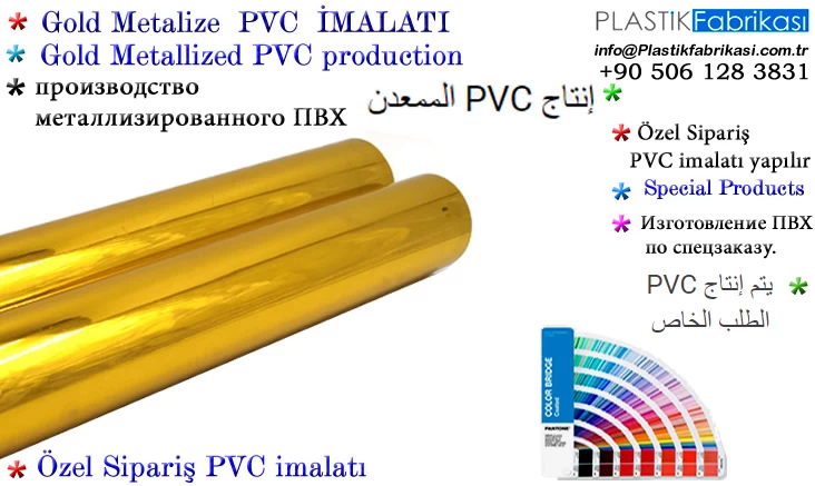 Gold Renkli Metalize PVC imalatı 2