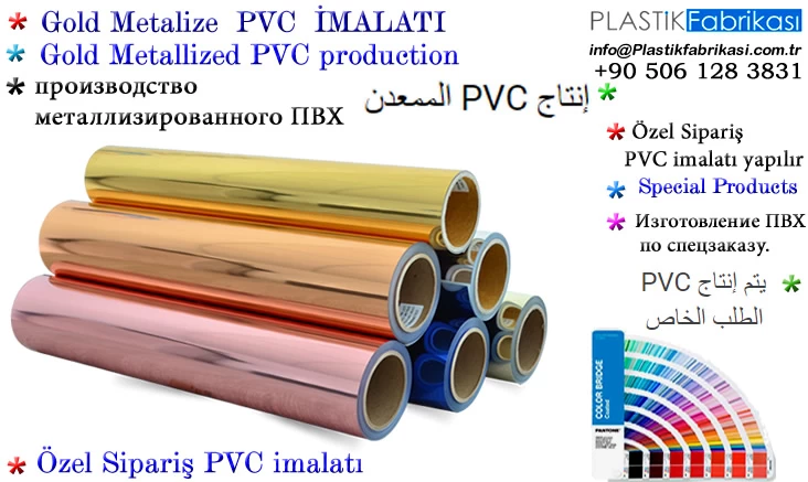 Gold Renkli Metalize PVC imalatı 5