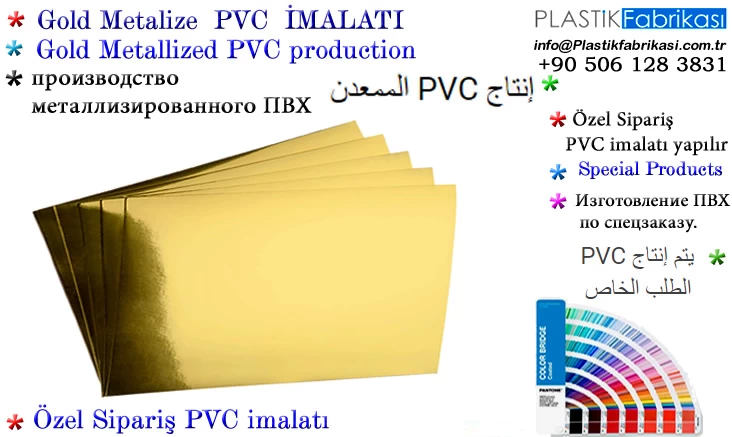 Gold Renkli Metalize PVC  10