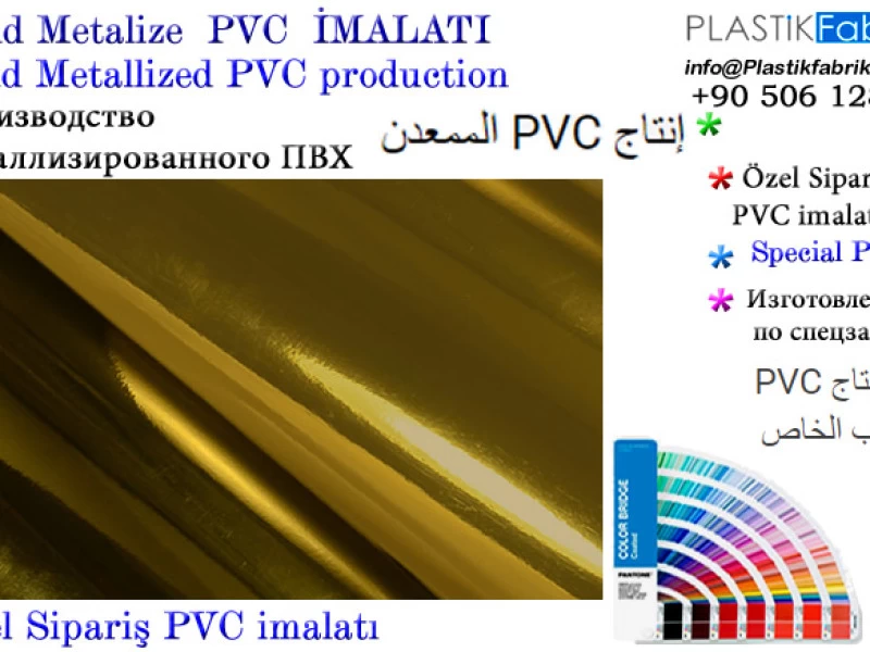 Gold Renkli Metalize PVC imalatı 4